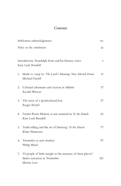 Randolph Stow: Critical Essays